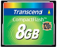 Карта памяти комиссионная Transcend Compact Flash 8Gb 120X (б/у)