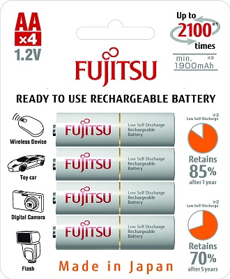 Аккумулятор Fujitsu HR-3UTCEU(4B) АА, 1900mAh, 4шт в блистере