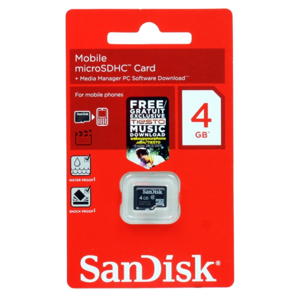 Карта памяти SanDisk microSDHC 4GB (SDSDQM-004G-B35) Class 4 - «Бинар» Карта памяти SanDisk microSDHC 4GB (SDSDQM-004G-B35) Class 4