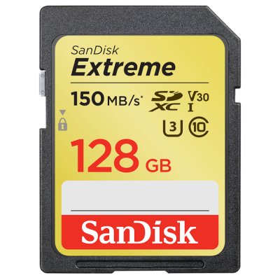 Карта памяти SanDisk Extreme SDXC 128GB UHS-I U3 V30 R150/W70MB/s (SDSDXV5-128G-GNCIN)