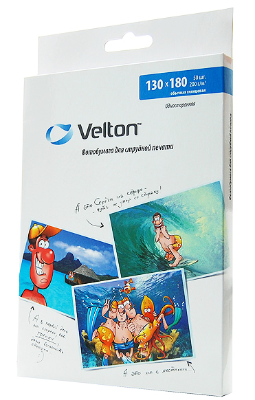 Фотобумага VELTON 13x18 Глянцевая, 200 gsm, 50 листов в пачке - «Бинар» Фотобумага VELTON 13x18 Глянцевая, 200 gsm, 50 листов в пачке