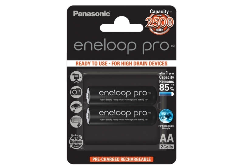 Аккумулятор Panasonic Eneloop Pro (BK-3HCDE/2BE), АА, 2500mAh, 2шт блистер - «Бинар» Аккумулятор Panasonic Eneloop Pro (BK-3HCDE/2BE), АА, 2500mAh, 2шт блистер