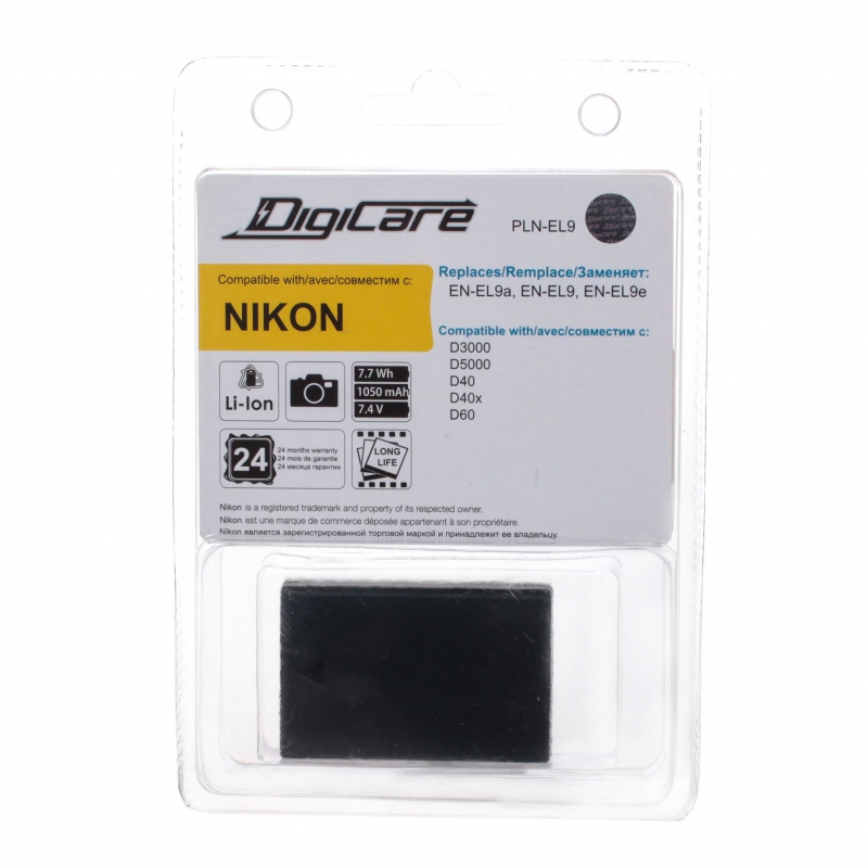 Аккумулятор DigiCare PLN-EL9 (для фотоаппарата Nikon D3000, D5000, D60, D40 и др.) - «Бинар» Аккумулятор DigiCare PLN-EL9 (для фотоаппарата Nikon D3000, D5000, D60, D40 и др.)