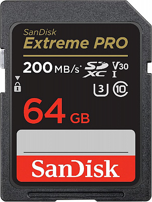 Аренда карты памяти SanDisk Extreme Pro SDXC 64GB UHS-I U3 V30 R200/W90MB/s (SDSDXXU-064G-GN4IN)