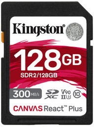 Аренда карты памяти Kingston React Plus SDXC 128Gb UHS-II U3 V90 R300/W260Mb/s