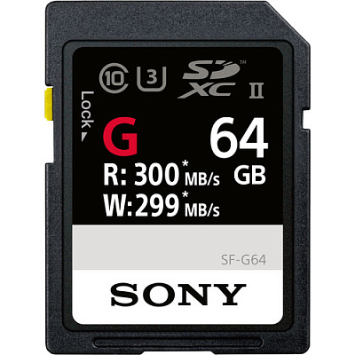 Аренда карты памяти Sony SDXC 64GB (SF-G64/T1), UHS-II U3 299Mb/s /300Mb/s