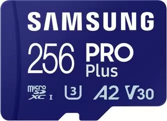 Карта памяти Samsung Pro Plus microSDXC 256GB U3 A2 V30 UHS-I R180/W130 (MB-MD256SA)