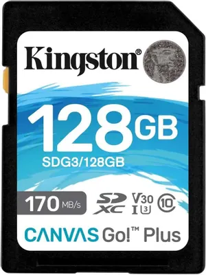 Карта памяти Kingston Canvas Go! Plus SDXC 128GB UHS-I U3 V30 A2 R170/W90MB/s (SDG3/128GB)