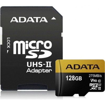Карта памяти ADATA microSDXC 128GB UHS-II U3 V90 R275/W155MB/s (AUSDX128GUII3CL10-CA1)
