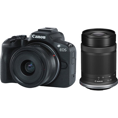Фотоаппарат беззеркальный Canon EOS R50 Kit RF-S 18-45mm + 55-210mm
