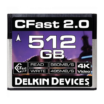 Карта памяти Delkin Devices Cinema CFast 2.0 512GB R560/W495MB/s (DDCFST560512)