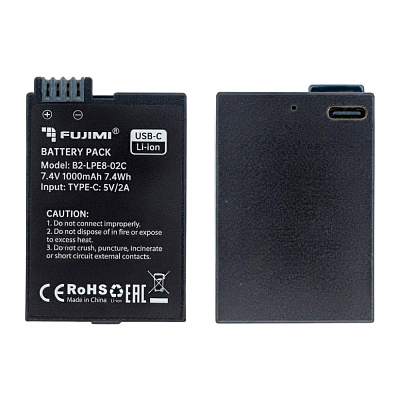 Аккумулятор Fujimi FBTLP-E8 (1000mAh) Type-C для Canon