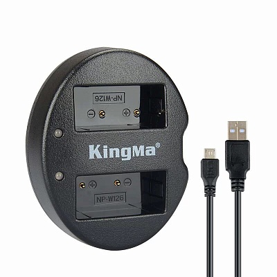 Зарядное устройство KingMa BM015-W126, для двух аккумуляторов Fujifilm W126/W126S