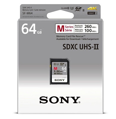 Карта памяти комиссионная Sony SDXC 64Gb SF-M64 UHS-II 260/100Mb/s