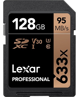Карта памяти Lexar Professional SDXC 128GB UHS-I U3 V30 R95/W45MB/s (LSD128GCB1EU633)