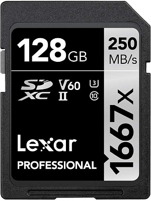 Карта памяти Lexar Professional SDXC 128GB UHS-II U3 V60 R250/W120MB/s (LSD128CB1667)