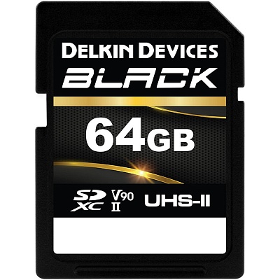 Карта памяти Delkin Devices BLACK SDXC 64GB UHS-II  U3 V90 R300/W250MB/s (DSDBV9064BX)