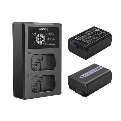 Зарядное устройство SmallRig 3818 + 2 аккумулятора NP-FW50