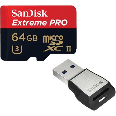 Карта памяти SanDisk Extreme Pro microSDXC 64GB Cl10 U3 UHS-II R275/W100MB/s (SDSQXPJ-064G-GN6M3)