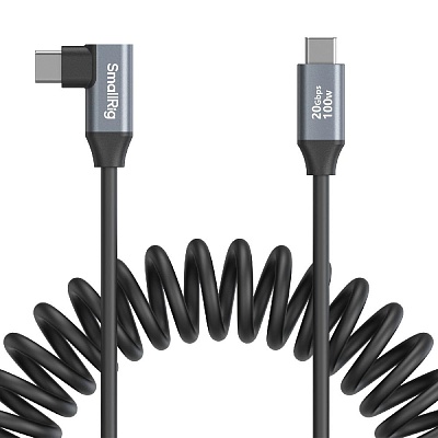 Кабель SmallRig 4792 спиральный USB-C/USB-C (прямой и г-образный штекеры) 35см