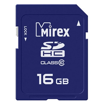 Карта памяти Mirex SDHC 16GB R25/W10MB/s (13611-SD10CD16)