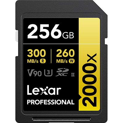 Карта памяти Lexar Professional SDXC 256GB UHS-II U3 V90 R300/W260MB/s (LSD256CB2000G)