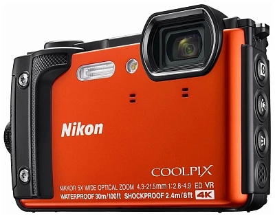 Фотоаппарат Nikon Coolpix W300 Оранжевый (16Mp/5x/4K/Wi-Fi/BT)