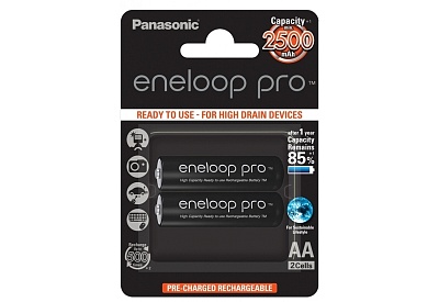 Аккумулятор Panasonic Eneloop Pro (BK-3HCDE/2BE), АА, 2500mAh, 2шт блистер