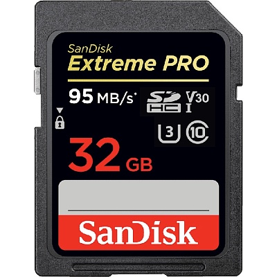 Карта памяти SanDisk Extreme Pro SDHC 32GB UHS-I U3 R95/W90MB/s  (SDSDXXG-032G-GN4IN)