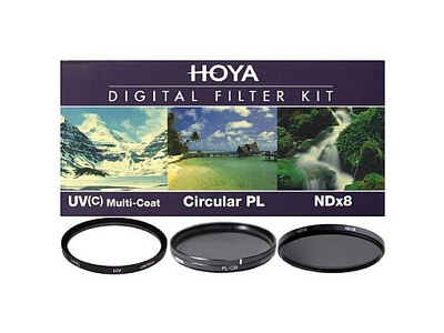 Комплект светофильтров Hoya DIgital filter kit: UV (C) HMC Multi, PL-CIR, NDX8 40.5mm