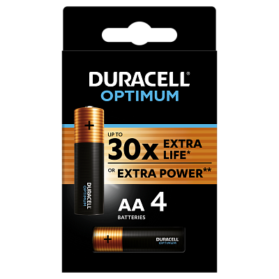 Батарейка DURACELL OPTIMUM MX1500-4 АА 4шт в блистере