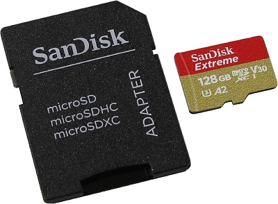 Аренда карты памяти SanDisk Extreme microSDXC 128GB U3 A2 V30 R160/W90Mb/s