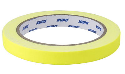 Скотч-тейп Kupo CS-1215Y Cloth Spike Tape, 12mm*13,72m, желтый