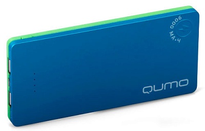 Портативный аккумулятор Qumo PowerAid Slim Twin 9000mAh Green