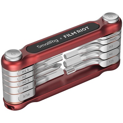 Складная отвертка SmallRig x FILM RIOT 10-in-1 Folding Wrench Set Red