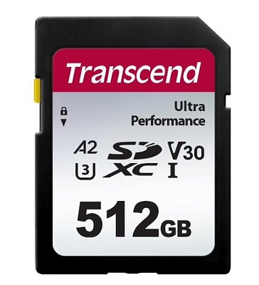 Карта памяти Transcend SDXC 512GB UHS-I U3 V30 A2 R160/W90MB/s (TS512GSDC340S)