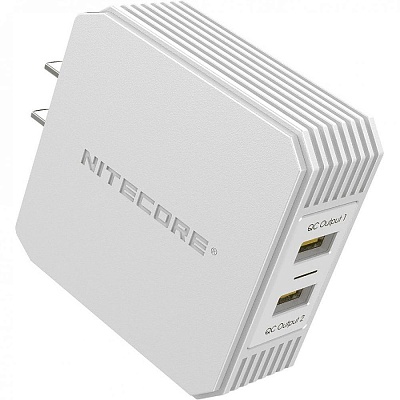 Адаптер питания Nitecore UA42Q до 36 Вт с 2 выходами USB-A Quick Charge 3.0