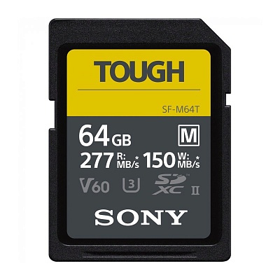 Карта памяти Sony SDXC Tough 64GB UHS-II U3 V60 R277/W150Mb/s (SF-M64T)