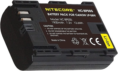 Аккумулятор Nitecore NC-BP005 1900mAh (LP-E6N), для Canon