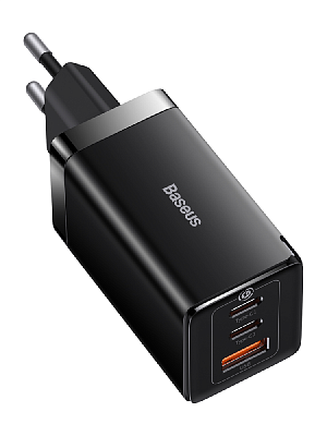 Сетевое зарядное устройство Baseus GaN5 Pro Fast Charger 1xUSB 2xUSB-C 65W + кабель Type-C 1m черный