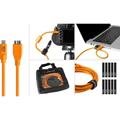 Комплект Tether Tools Starter Tethering Kit with USB-C to USB 3.0 Micro-B Orange (BTKC3315-ORG)