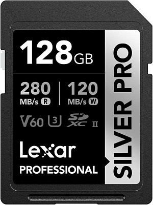 Карта памяти Lexar Professional Silver PRO SDXC 128GB UHS-II U3 V60 R280/W120MB/s