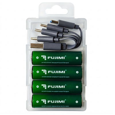 Аккумулятор Fujimi FB-2A-2200 АА 2220mAh 4шт + футляр + кабель