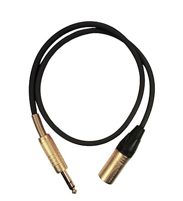 Кабель GS-PRO JackStereo-XLR3M (Black) 1м