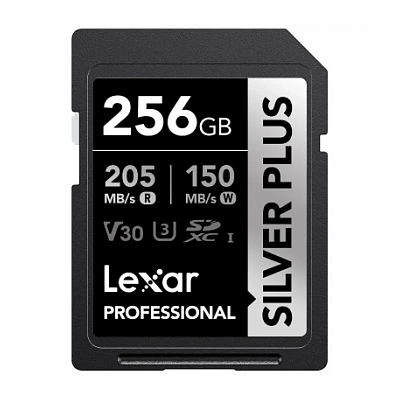 Карта памяти Lexar Professional Silver Plus SDXC 256GB UHS-I U-3 V30 R205/W150MB/s
