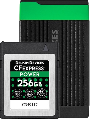 Комплект Delkin Power CFexpress Type B 256GB R1730/W1430MB/s (DCFX1-256-R) + картридер USB 3.2