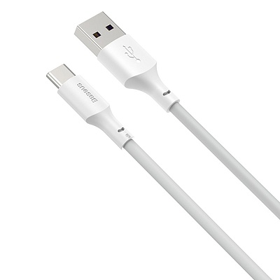 Кабель Baseus Simple Wisdom Data Cable USB - Type-C, 5A, 1.5 м, Белый