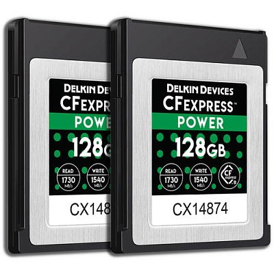 Комплект из 2х карт памяти Delkin Power CFexpress Type B 128GB R1730/W1540MB/s (DCFX1-2X12)