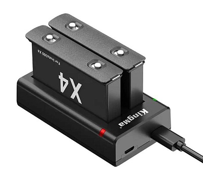 Зарядное устройство KingMa BM066X4B-2B + два аккумулятора Insta360 One X4