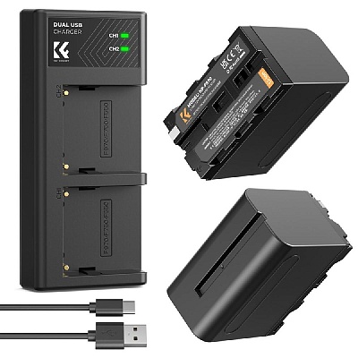 Зарядное устройство + 2 аккумулятора K&F Concept NP-F970 для Sony